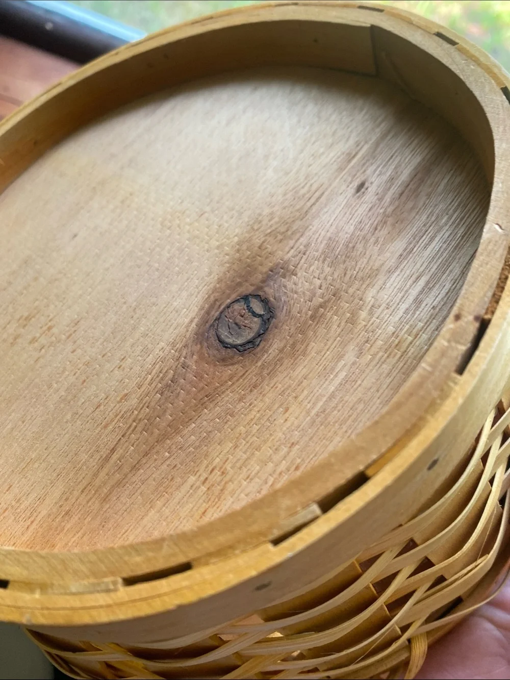 Woven Natural Rattan Basket with Handle - Natural Color